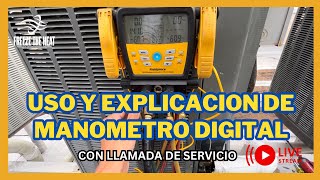 Uso y explicación del manómetro digital en una llamada de servicio que requirió la recarga de gas [upl. by Anizor]