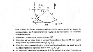 Examen 1 partie 1 Mécanique de point matériel S1 Contrôle تطوان  SMPC SMIA ENSA MIPC MIP [upl. by Groeg322]