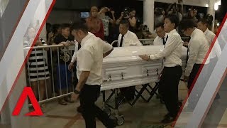 Aloysius Pangs casket arrives at MacPherson Lane [upl. by Anar]