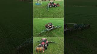 Spreading slurry with Case Puma 175 arimagery farming agriculture caseih slurry dribblebar [upl. by Hershel]