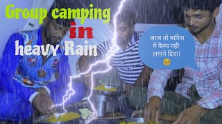 Group camping in Heavy Rain and Thunderstorm  Uttarakhand Rain forest  raincamping [upl. by Aitahs]