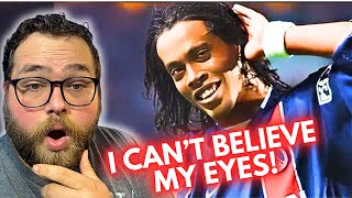 American REACTS Young Ronaldinho was MAGICAL [upl. by Onibas]