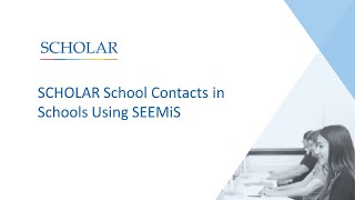 Scholar School Contacts in Schools Using SEEMiS [upl. by Chance485]