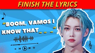 FINISH THE LYRICS OF THESE KPOP SONGS 🎵6 QUIZKPOPGAMES [upl. by Hnid]