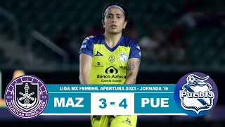 Mazatlan Femenil vs Puebla 34 Resumen Goles 2023 [upl. by Adiv606]