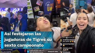 Así festejaron las jugadoras de Tigres su sexto campeonato de la Liga MX Femenil [upl. by Ahsyas]