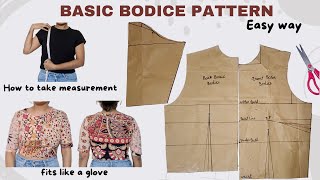 How to draft a Basic bodice block  Sleeves block [upl. by Amieva]