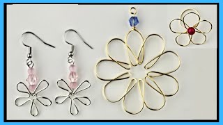 Wire Jig Flower Earrings Pendants Rings DIY Tutorial [upl. by Coridon280]