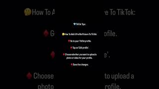 TikTok Tips How To Add A Profile Picture To TikTok [upl. by Sinnylg]