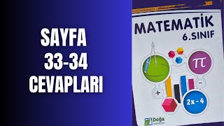 6 SINIF MATEMATİK KİTABI SAYFA 33 VE 34 CEVAPLARI [upl. by Naginnarb996]