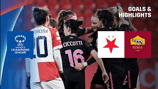 THREE AND EASY  Slavia Prague vs AS Roma Highlights UEFA Womens Champions League 202223 [upl. by Jonati600]