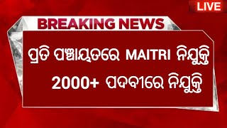 Odisha Panchayat Maitri Recruitment 2025  Apply Online For 2000 Posts  Odisha Govt Jobs [upl. by Phionna397]