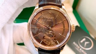 Giá Thanh Lý Rolex Cellini Dual Time 50525 Nâu Tia 39mm Vàng Đúc 18K  Thỏi Chocolate Ngọt Ngào [upl. by Eriuqs]