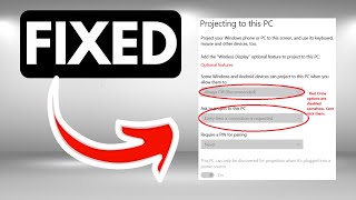 Projecting to this PC feature disable or unavailable on Windows 11 RESOLVED [upl. by Annohsat]