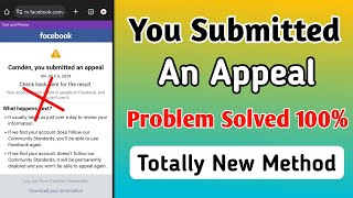 You submitted an appeal facebook problem solved 2024 How to solve YOU SUBMITTED AN APPEAL facebook [upl. by Nored976]