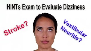 HINTs Exam for Acute Vestibular Syndrome Continuous Dizziness Stroke or Vestibular Neuritis [upl. by Zenia]