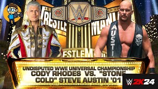 WWE2k24 Cody Rhodes Vs Stone Cold Steve Austin  WWE Undisputed Championship [upl. by Ierbua]