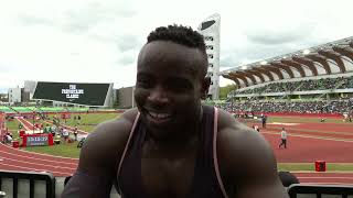 Ferdinand Omanyala KENYA ran 998 to place second  PreClassic 2024 Diamond League in Eugene [upl. by Ettelohcin]