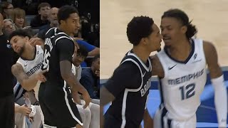 Ja Morant gets in face of Johnson all the way down court for punking Pippen Jr [upl. by Robson755]