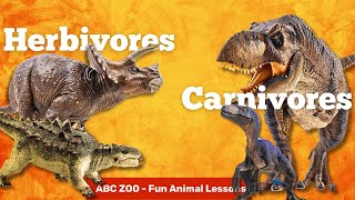 Dinosaurs for Kids  Discover Carnivores vs Herbivores Showdown  ABC ZOO Fun Animal Lessons [upl. by Ariaic]