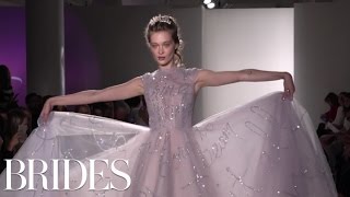 Hayley Paiges New Wedding Dresses Are Out of This World  BRIDES [upl. by Ytirahc]