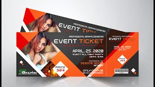 How to design event ticket in photoshop cc tutorial [upl. by Andrey]