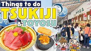 Things to do in Tokyo Tsukiji Fish Market amp Toyosu Senkyaku Banrai  Japan Street Food [upl. by Gordon]