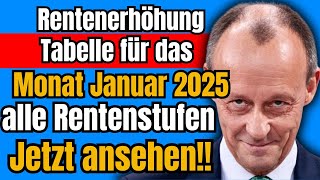 Rentenerhöhungen 2025 Vollständige und offizielle Tabelle allen Rentenstufen auch für Invaliden [upl. by Denzil531]