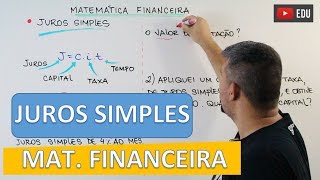 Juros Simples  Matemática Financeira 2 [upl. by Cissej]