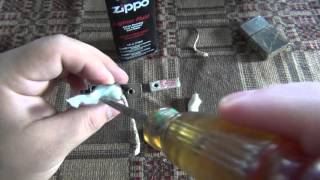 Zippo Lighter Maintenance Replacing Wick amp Flint  Refilling [upl. by Osanna548]