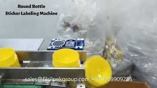 Automatic Sticker Labeling Machine  Round Bottle Front amp Back Sticker Labeling  919054294961 [upl. by Drofnats]