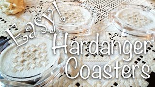 Hardanger Embroidery Tutorial for Beginners Hardanger Embroidery in a Coaster [upl. by Sergio]