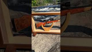 Mini bolt action in Amboyna Burl minirifle hunting woodworking [upl. by Arocahs]