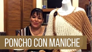 ☕ Come Fare Questo Poncho con Maniche  AllUncinetto Facile  Tessitura con Laura Cepeda ☕ [upl. by Relda]