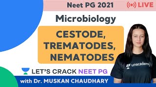 Cestode Trematodes amp Nematodes  NEET PG Microbiology  NEET PG 2021  Dr Muskan Chaudhary [upl. by Eimot]