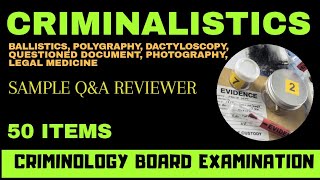 Criminology Board Exam Reviewer Criminalistics Sample QampA [upl. by Marybelle176]