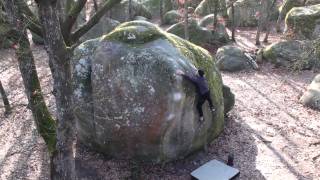 Fontainebleau bouldering  Controle technique 7c [upl. by Ahsinor921]