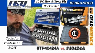 TEQ PRO 40 PC HEX TORX BIT SOCKET SET tp40424A GearWrench Crescent Rebrand [upl. by Assela954]