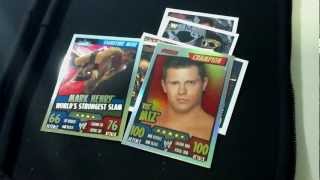 Opening WWE Slam Attax Rumble Booster Packets Champion The Miz 100 club [upl. by Enidan]