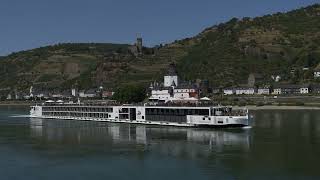 Viking Njord passes Pfalzgrafenstein  Kaub  Middle Rhine Valley [upl. by Lenwood890]