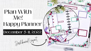 Plan With Me Happy Planner Dashboard Layout  December 2022 [upl. by Gnilrac]