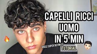 TUTORIAL CAPELLI RICCI UOMO IN 5 MINUTI Estate 2022  TUTORIAL CURLY HAIR MAN IN 5 MINUTES [upl. by Noirod]