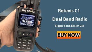 Retevis C1 Waterproof Noise Reduction 5W Dual Band Two Way Radio [upl. by Idnaj521]