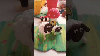 Cute art with air dry clay 🐑 shorts airdryclayideas [upl. by Eiliak]