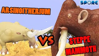 Arsinoitherium vs Steppe Mammoth  Cenozoic Era Battle S2E14  SPORE [upl. by Fanchon]