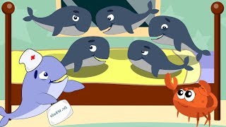 Whales Song Five Little Whale Jumping on the Bed  Nursery Rhymes [upl. by Mellisent]