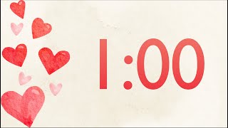 1 Minute Fun Valentines Heart Timer Harp Tones at End [upl. by Nahgem]