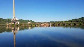 Burger Power Plant Demolition along Ohio River  July 29 2016 [upl. by Nomolas]