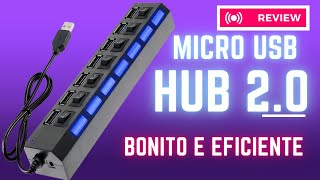 Micro Usb Hub 20 Multi Usb 4 Portas Hub Usb Alta Velocidade [upl. by Gardie]