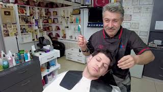 WONDERFUL RELAXING ASMR ANATOMICAL HAIR CUTTING  HEAD MASSAGE WITH MUNUR ONKAN [upl. by Ortrude]